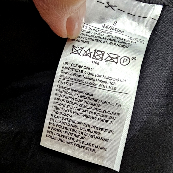 Nwot Banana Republic Dark Navy Black/White Gingham Collared Blazer - Picture 16 of 17